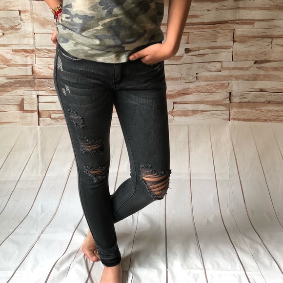 HP UNHEMED DISTRESSED MACHINEJEAN - Picture 3 of 4